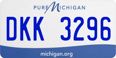 MI license plate DKK3296