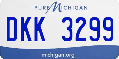 MI license plate DKK3299