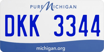 MI license plate DKK3344