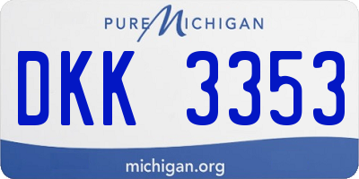MI license plate DKK3353