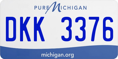 MI license plate DKK3376