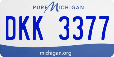 MI license plate DKK3377