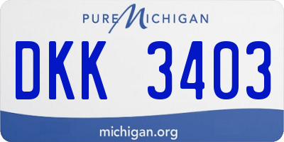 MI license plate DKK3403