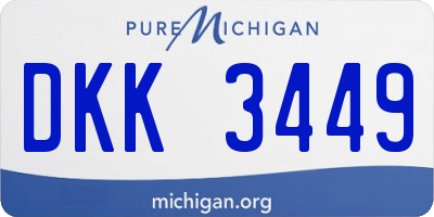 MI license plate DKK3449