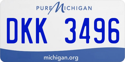MI license plate DKK3496