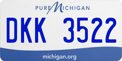 MI license plate DKK3522