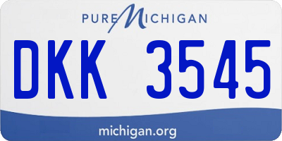 MI license plate DKK3545