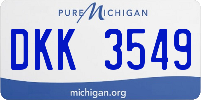 MI license plate DKK3549