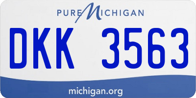 MI license plate DKK3563
