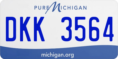 MI license plate DKK3564
