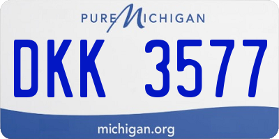 MI license plate DKK3577