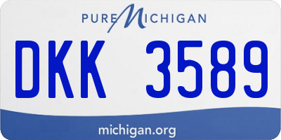 MI license plate DKK3589