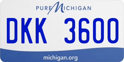 MI license plate DKK3600