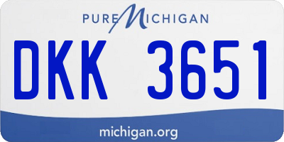 MI license plate DKK3651
