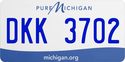 MI license plate DKK3702