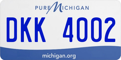 MI license plate DKK4002