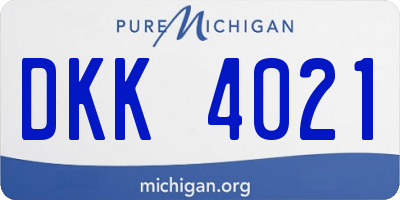MI license plate DKK4021