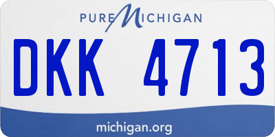 MI license plate DKK4713