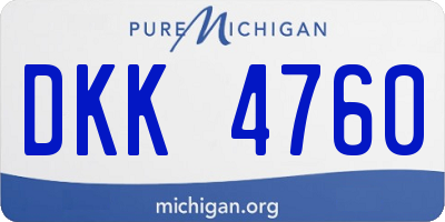 MI license plate DKK4760