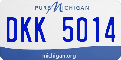MI license plate DKK5014