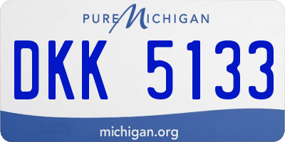 MI license plate DKK5133