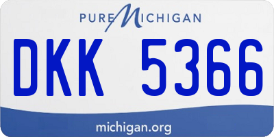 MI license plate DKK5366