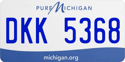 MI license plate DKK5368