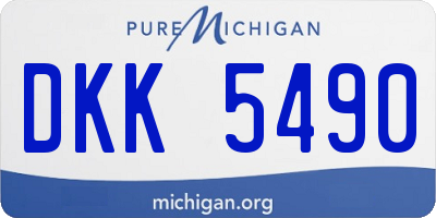 MI license plate DKK5490
