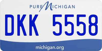 MI license plate DKK5558