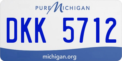 MI license plate DKK5712