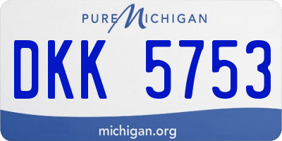 MI license plate DKK5753