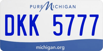 MI license plate DKK5777