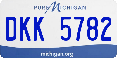 MI license plate DKK5782
