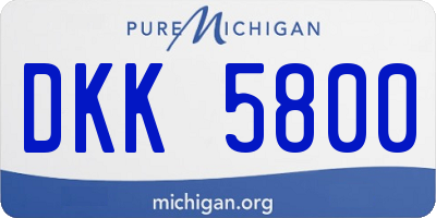 MI license plate DKK5800