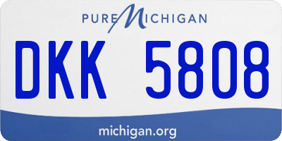 MI license plate DKK5808