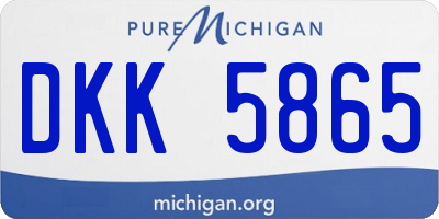 MI license plate DKK5865