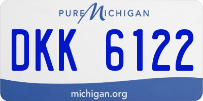 MI license plate DKK6122