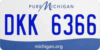 MI license plate DKK6366