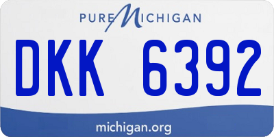 MI license plate DKK6392
