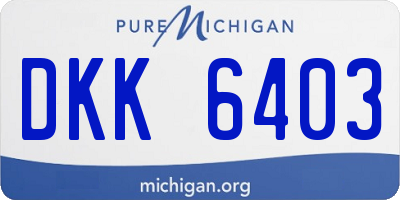 MI license plate DKK6403