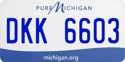 MI license plate DKK6603