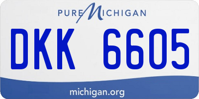 MI license plate DKK6605