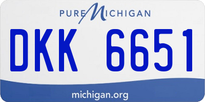 MI license plate DKK6651