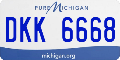 MI license plate DKK6668
