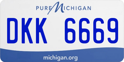 MI license plate DKK6669