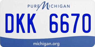 MI license plate DKK6670