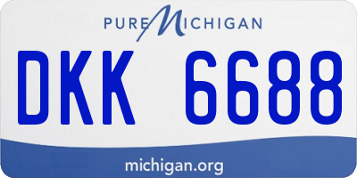 MI license plate DKK6688
