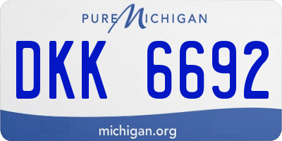MI license plate DKK6692