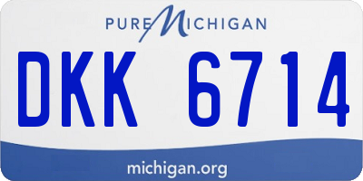 MI license plate DKK6714