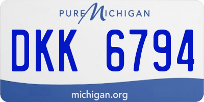 MI license plate DKK6794